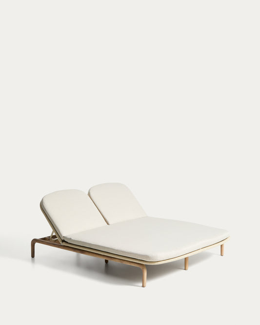 Bain de soleil double Alipa en bois d’acacia et corde écrue FSC 100 %