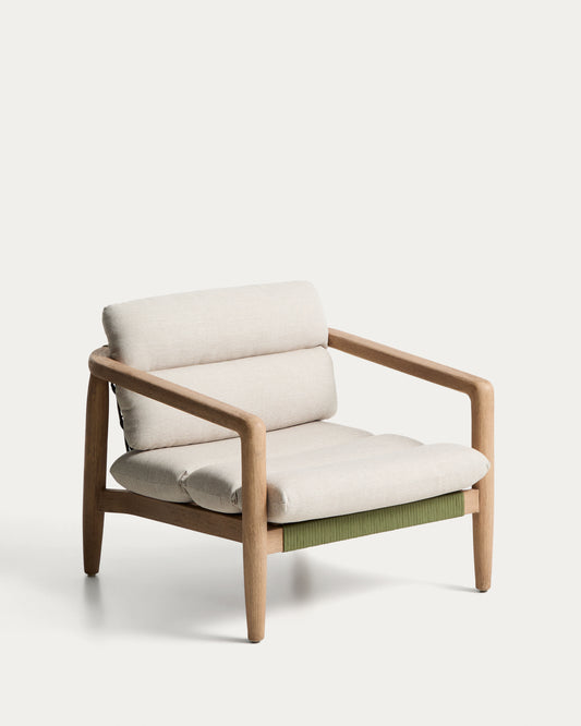 Fauteuil Menfi en bois d’acacia et corde verte FSC 100%