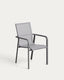 Chaise empilable d’extérieur Canea en textilène gris et aluminium graphite