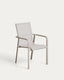 Chaise empilable d’extérieur Canea en textilène beige et aluminium taupe