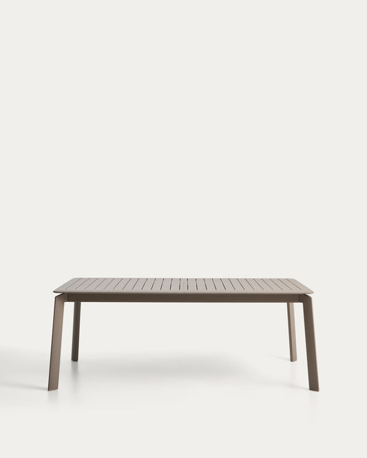 Table extensible Brela en aluminium taupe 205(287) x 100 cm