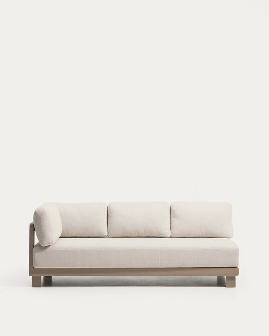 Canapé Nerano 3 places en aluminium taupe 208 cm