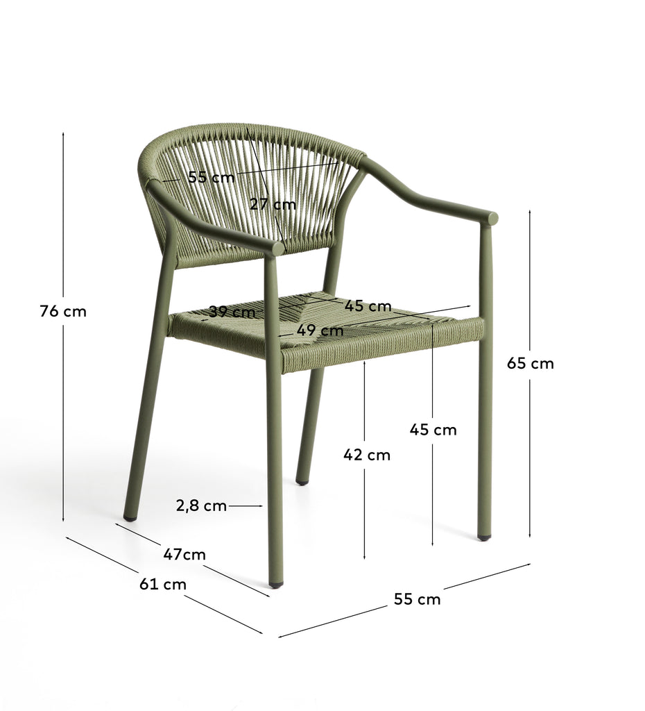 Chaise empilable d’extérieur Livadia en aluminium vert