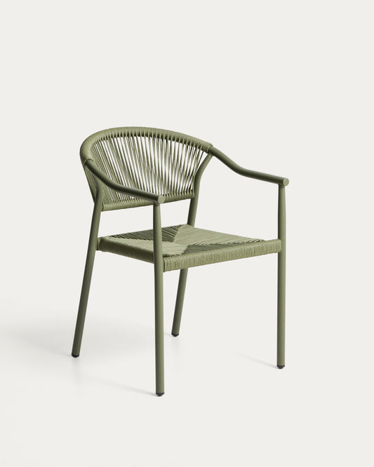 Chaise d’extérieur empilable Livadia en aluminium vert