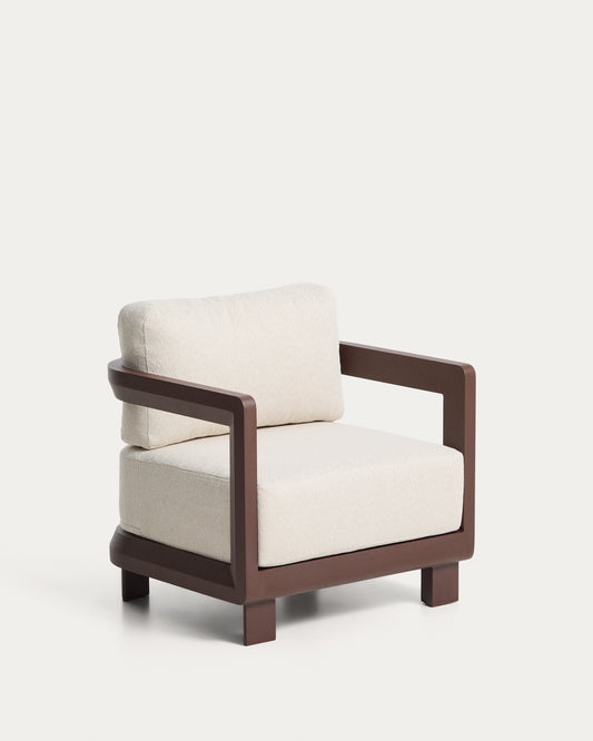 Fauteuil d’extérieur Nerano en aluminium marron