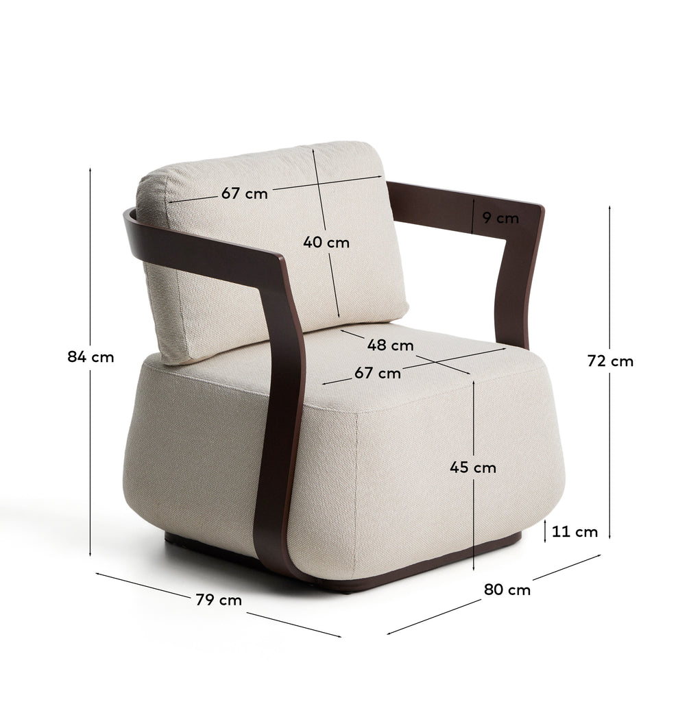 Fauteuil d’extérieur Tamaris en aluminium marron