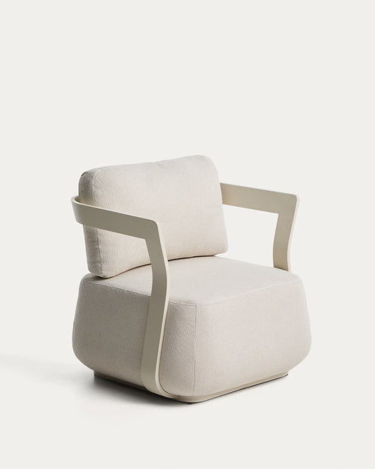 Fauteuil d’extérieur Tamaris en aluminium écru