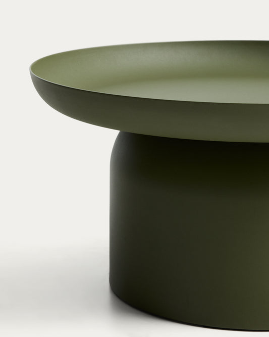 Table basse Arcola en aluminium vert Ø 70 cm