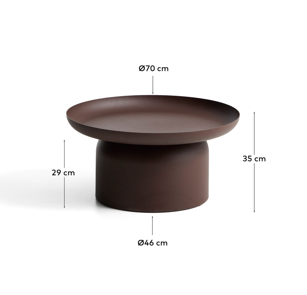 Table basse Arcola en aluminium marron Ø 70 cm