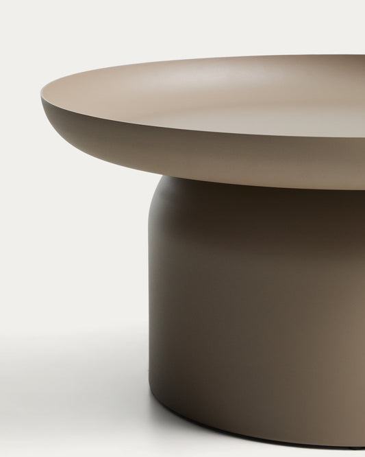 Table basse Arcola en aluminium taupe Ø 70 cm