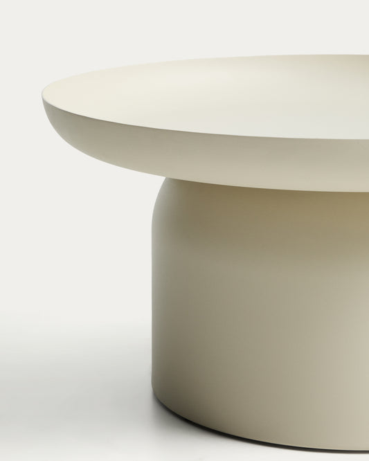 Table basse Arcola en aluminium écru Ø 70 cm