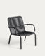 Fauteuil empilable Salis en aluminium graphite et corde synthétique gris foncé