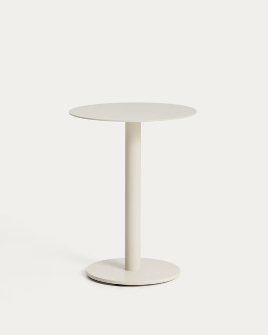 Table auxiliaire Asinara en aluminium écru Ø 40 cm
