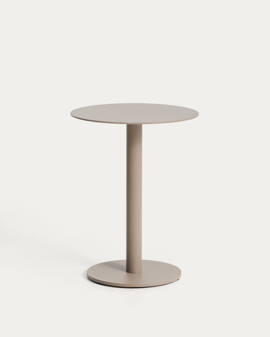 Table auxiliaire Asinara en aluminium taupe Ø 40 cm