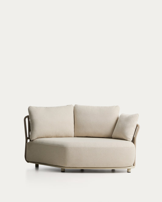 Module courbe Osani en aluminium écru et corde taupe 167 cm