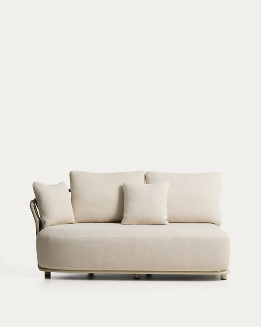 Canapé Osani 2 places en aluminium écru et corde taupe 170 cm