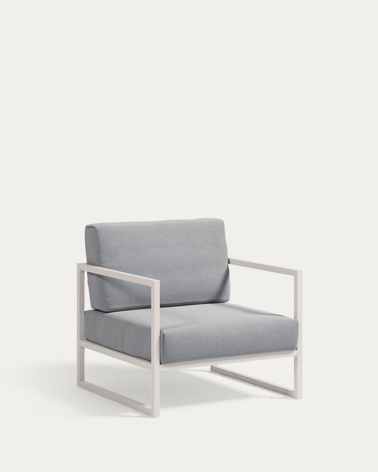 Fauteuil Comova 100 % pour extérieur bleu et aluminium blanc