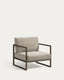 Fauteuil Comova 100 % pour extérieur gris clair et aluminium vert
