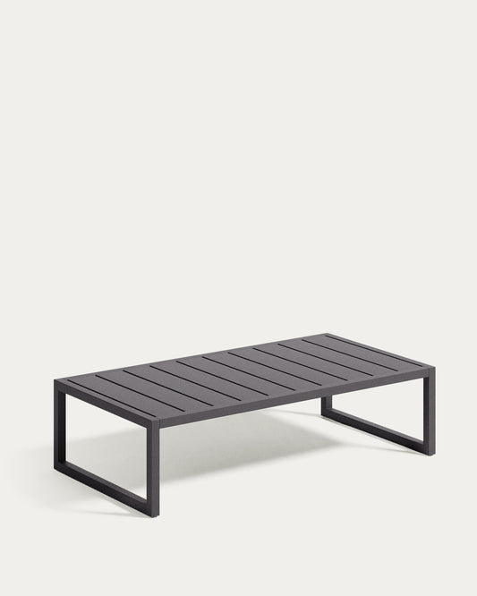 Table basse Comova 100 % pour extérieur en aluminium noir 60 x 114 cm