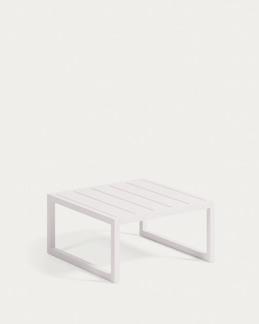 Table d'appoint Comova 100 % pour extérieur en aluminium blanc 60 x 60 cm