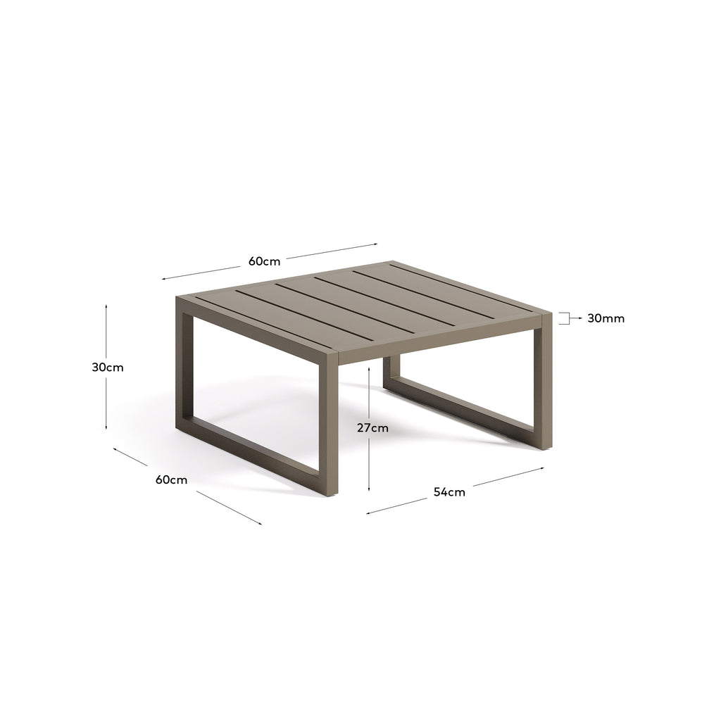 Table d'appoint Comova 100 % pour extérieur en aluminium vert 60 x 60 cm