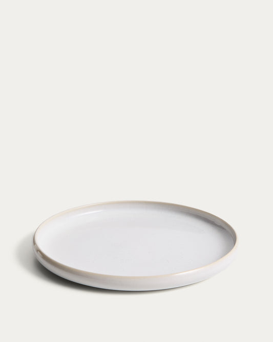 Assiette plate Uilo en céramique blanche