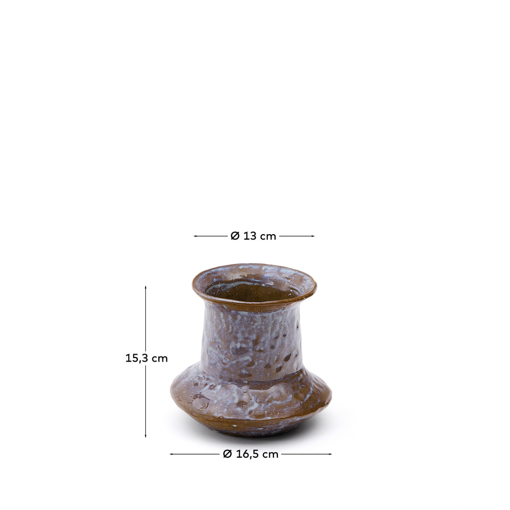 Vase Olaris en céramique brune 16 cm