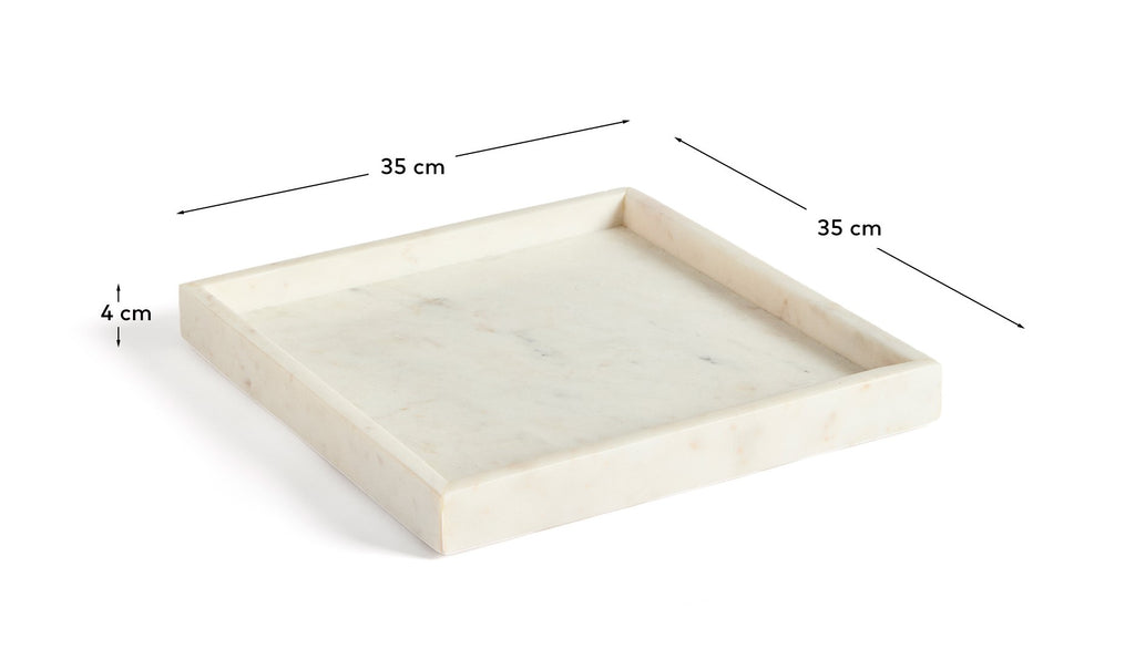 Serela tray in white marble 35 x 35 cm