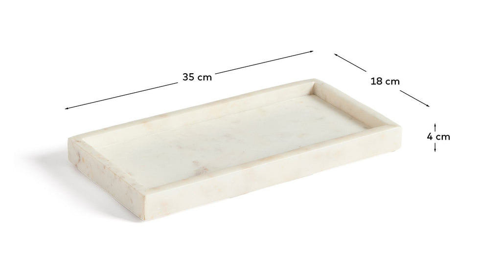 Plateau Serela en marbre blanc 35 x 18 cm