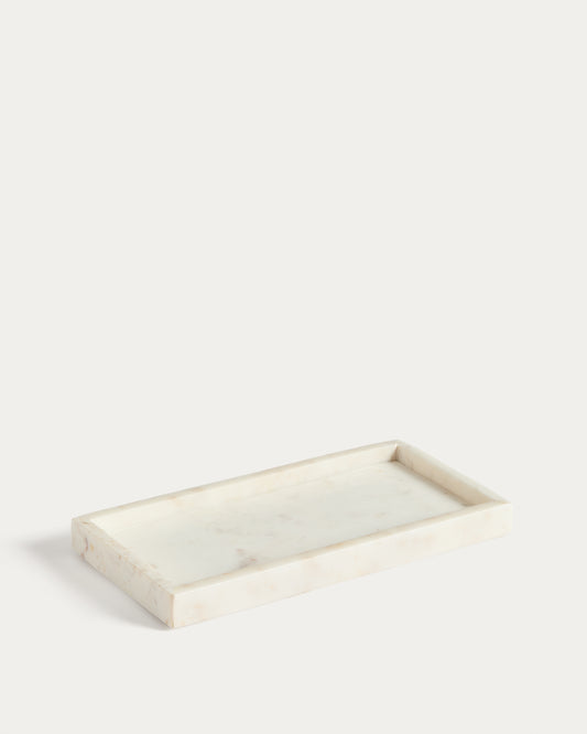 Plateau Serela en marbre blanc 35 x 18 cm