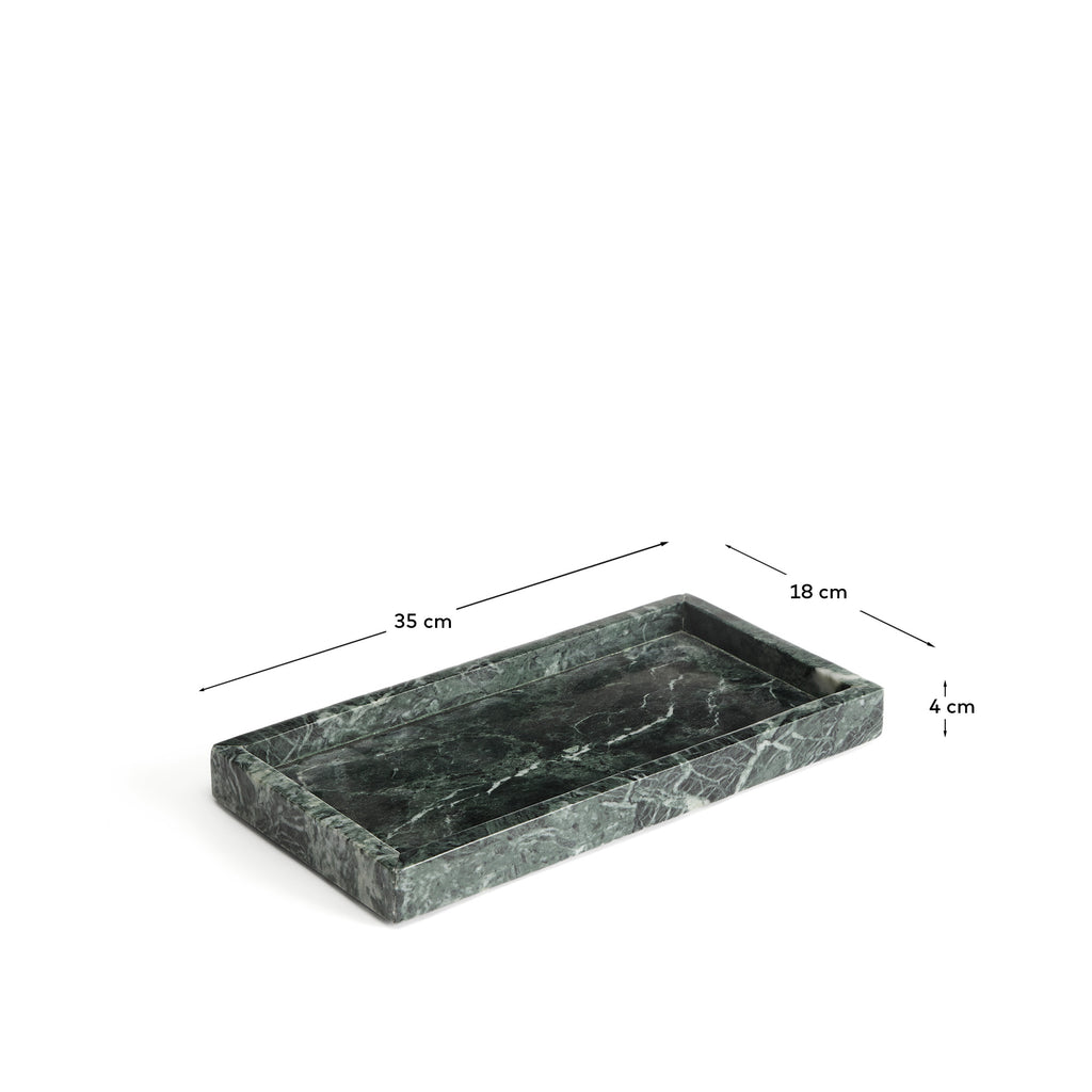 Plateau Serela en marbre vert 35 x 18 cm