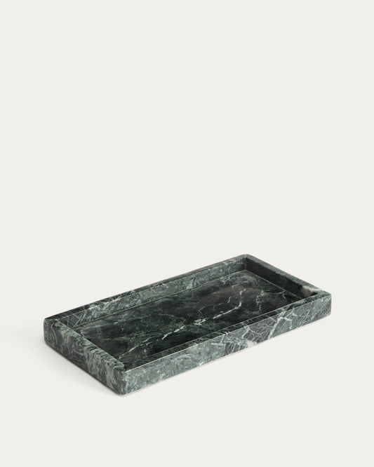 Plateau Serela en marbre vert 35 x 18 cm