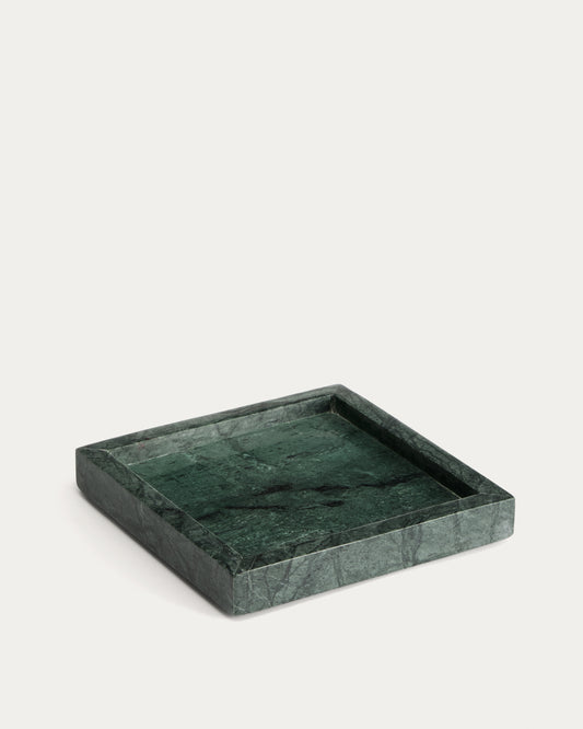 Plateau Serela en marbre vert 18 x 18 cm