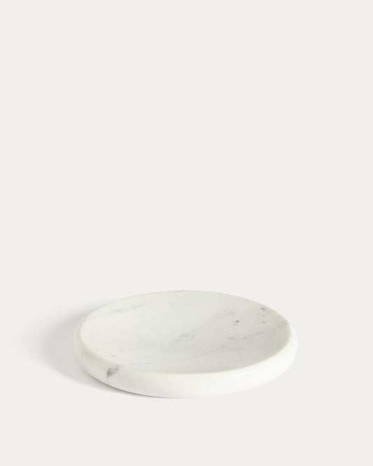 Plateau Obena en marbre blanc Ø 25 cm