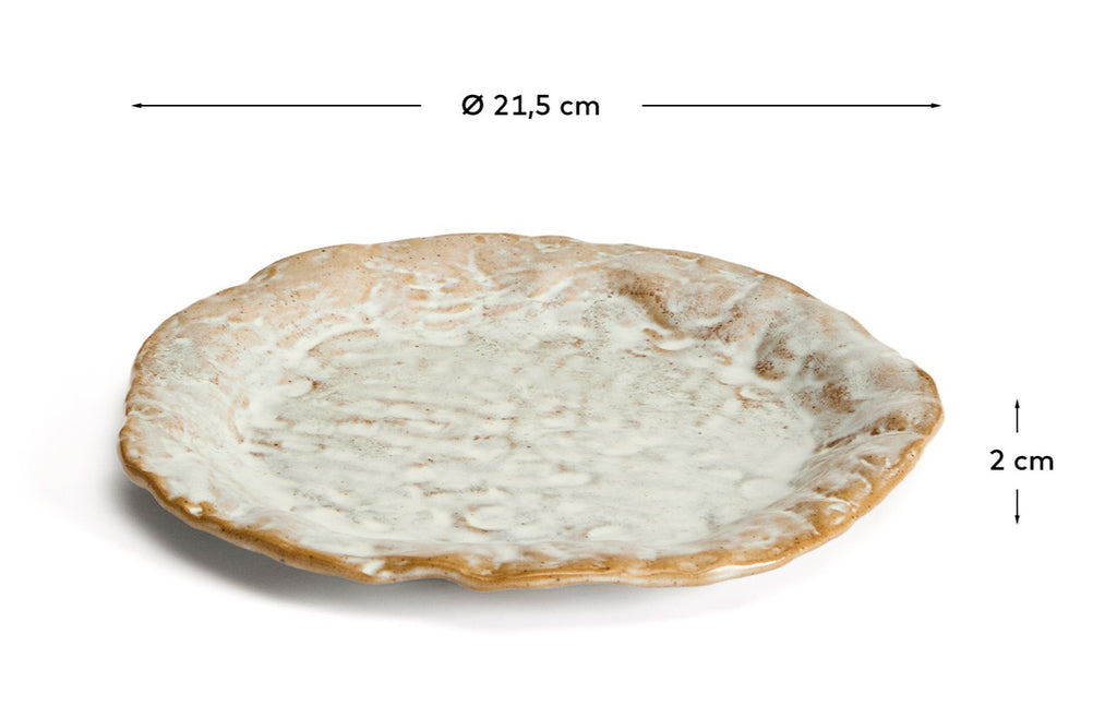 Assiette à dessert Alenia en céramique grise