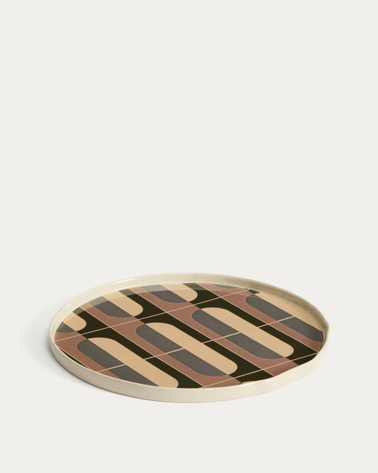 Assiette plate Julnet en céramique marron