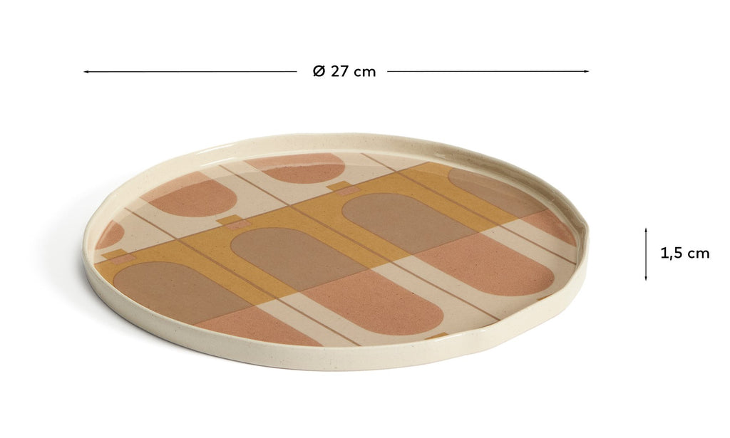 Assiette plate Julnet en céramique beige