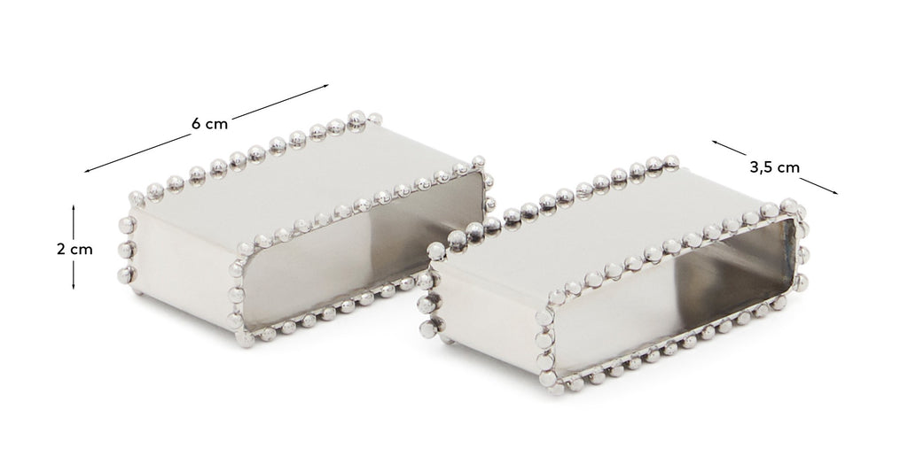 Ensemble Nirela de 2 ronds de serviette en acier inoxydable