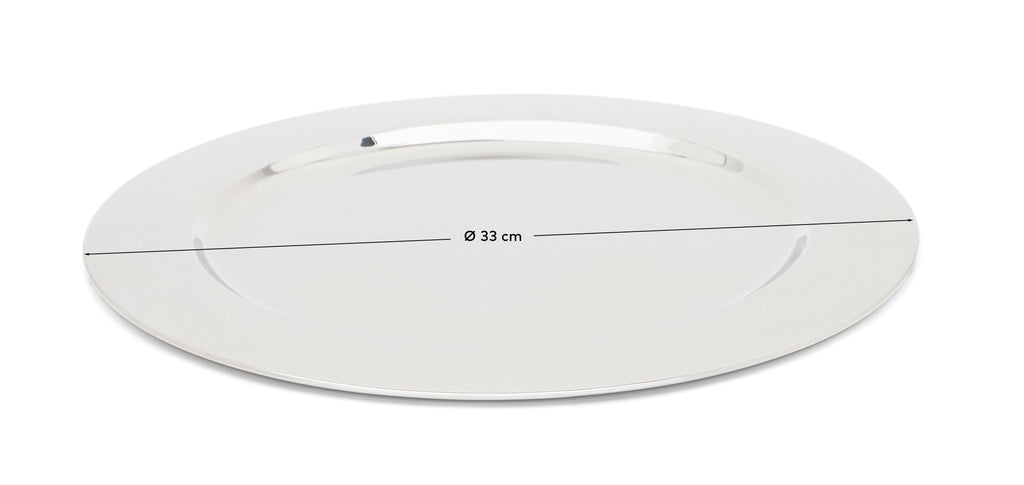 Ensemble Nirela de 2 assiettes de présentation en acier inoxydable