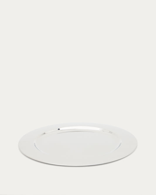 Ensemble Nirela de 2 assiettes de présentation en acier inoxydable