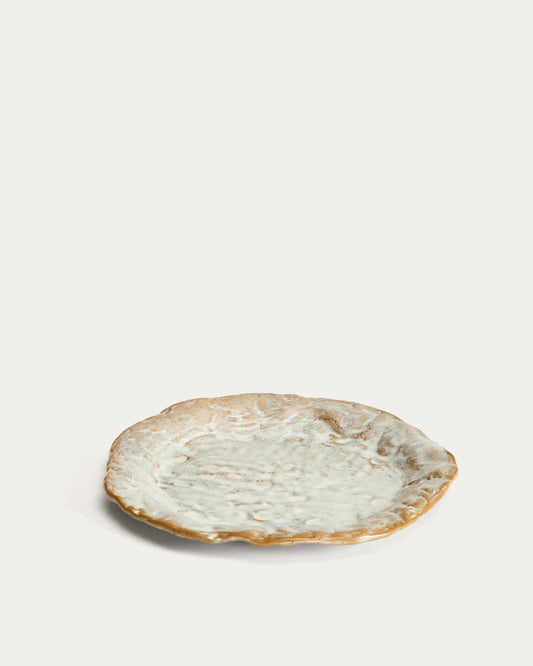 Assiette à dessert Alenia en céramique marron