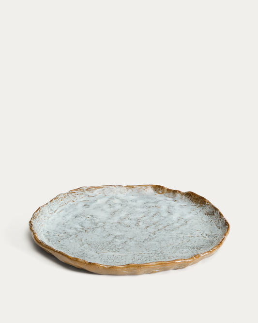 Assiette plate Alenia en céramique marron