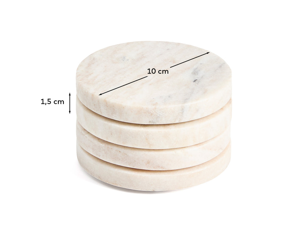 Ensemble de 4 sous-verres Nuvir en marbre beige