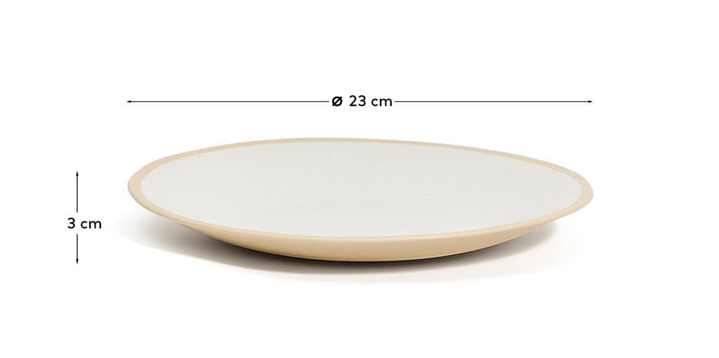 Assiette plate Azir en céramique beige