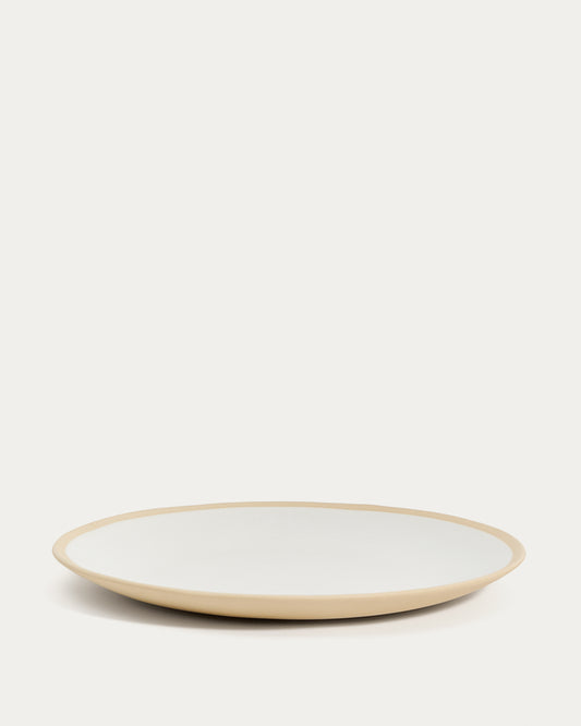 Assiette plate Azir en céramique beige