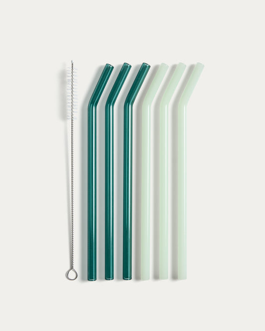 Ensemble Micla de 6 pailles en verre 10,5 cm