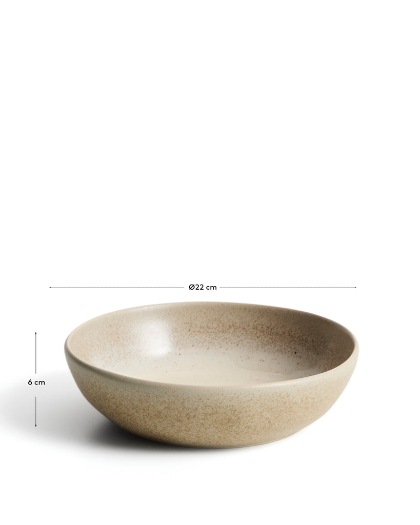 Assiette creuse Sarel en céramique beige