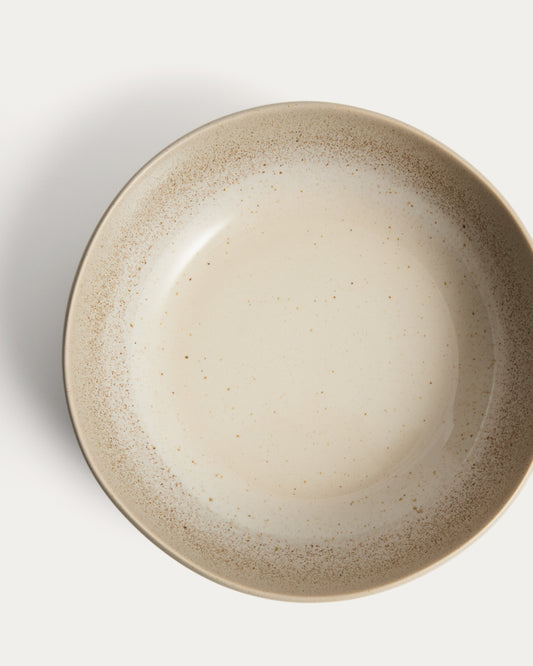 Assiette creuse Sarel en céramique beige