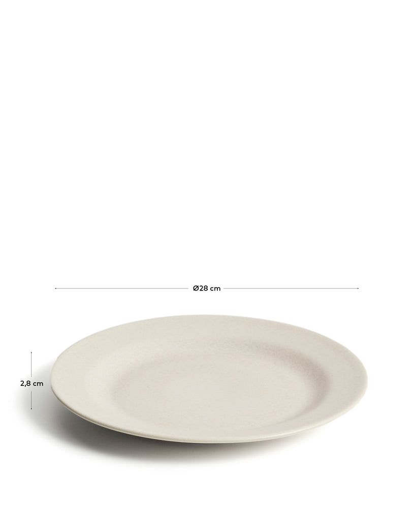 Assiette plate Sermin en céramique beige
