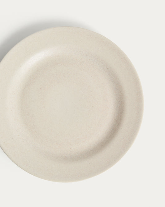 Assiette plate Sermin en céramique beige